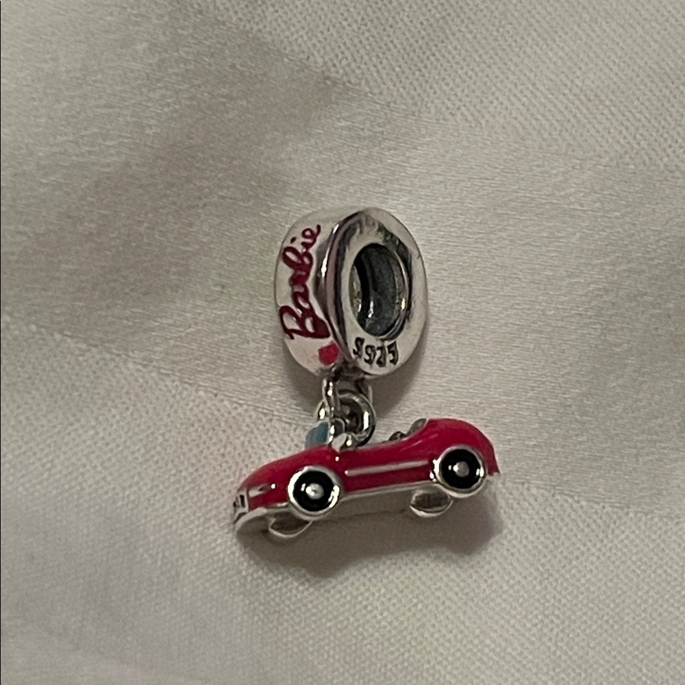 925 Sterling Silver Pink “Barbie” Car Charm Pendant - Picture 4 of 7